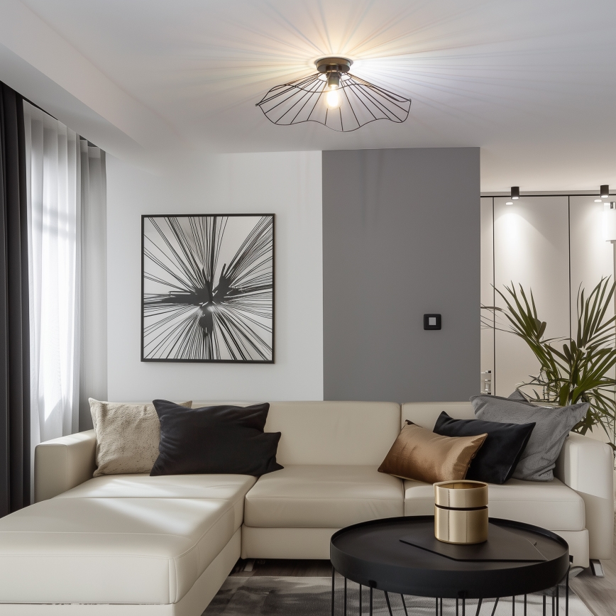 Brilagi - LED Přisazený lustr CERIA WIRE 1xE27/40W/230V pr. 60 cm černá