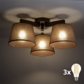 BRILAGI - LED Přisazený lustr LATTE 3xE27/15W/230V borovice/hnědá
