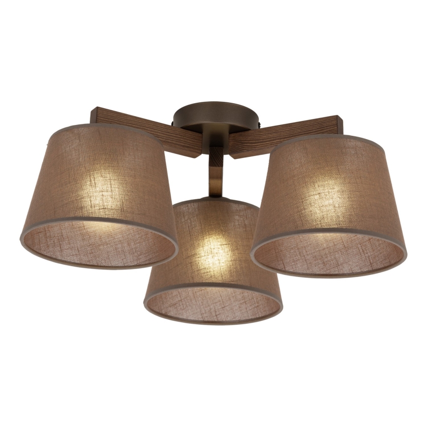 BRILAGI - LED Přisazený lustr LATTE 3xE27/15W/230V borovice/hnědá