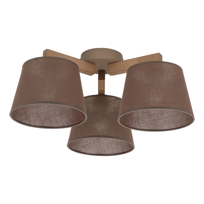 BRILAGI - LED Přisazený lustr LATTE SABIA 3xE27/15W/230V borovice/hnědá
