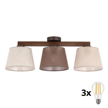 BRILAGI - LED Přisazený lustr LATTE SABIA 3xE27/15W/230V borovice/mix