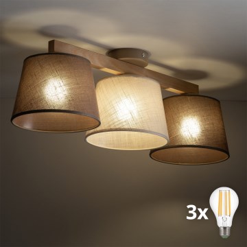BRILAGI - LED Přisazený lustr LATTE SABIA 3xE27/15W/230V borovice/mix