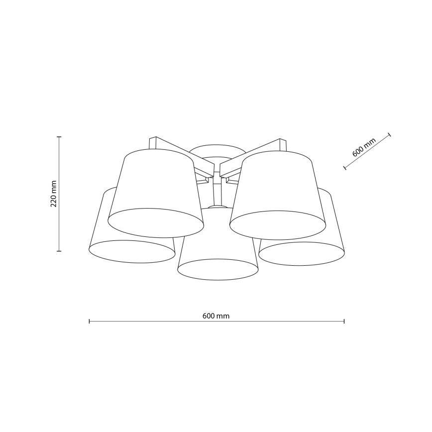 BRILAGI - LED Přisazený lustr LATTE SABIA 5xE27/15W/230V borovice/bílá