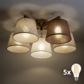 BRILAGI - LED Přisazený lustr LATTE SABIA 5xE27/15W/230V borovice/mix