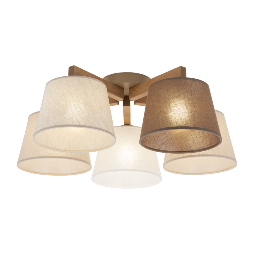 BRILAGI - LED Přisazený lustr LATTE SABIA 5xE27/15W/230V borovice/mix