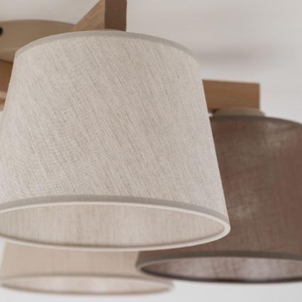 BRILAGI - LED Přisazený lustr LATTE SABIA 5xE27/15W/230V borovice/mix