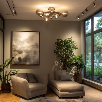 Brilagi - LED Přisazený lustr MILLA 10xG9/3W/230V lesklý chrom/kouřová