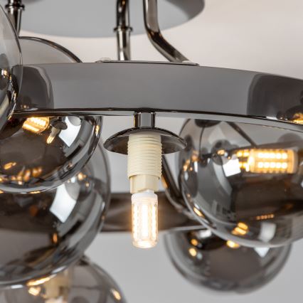 Brilagi - LED Přisazený lustr MILLA 10xG9/3W/230V lesklý chrom/kouřová