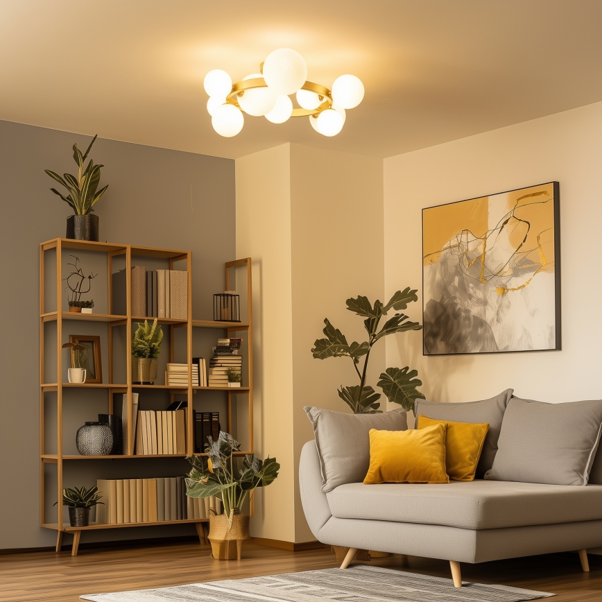 Brilagi - LED Přisazený lustr MILLA 10xG9/3W/230V zlatá/bílá