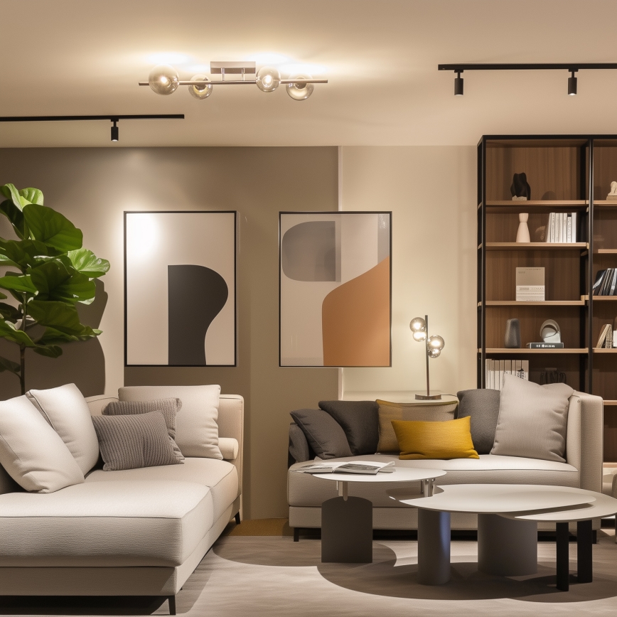 Brilagi - LED Přisazený lustr MILLA 4xG9/3W/230V černý chrom/kouřová