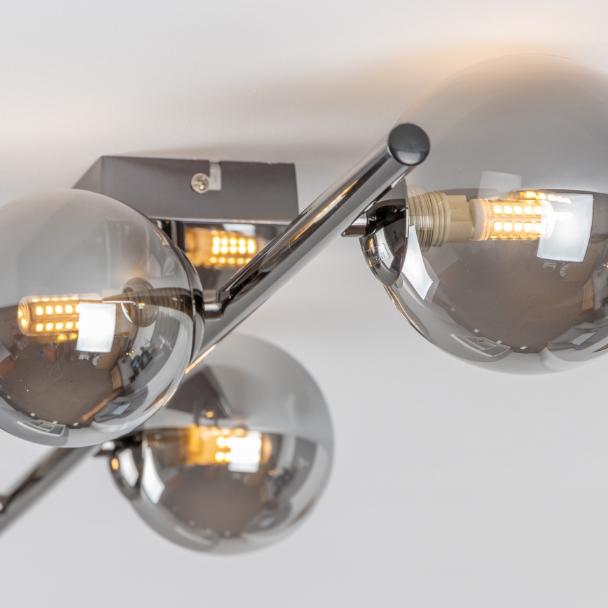 Brilagi - LED Přisazený lustr MILLA 4xG9/3W/230V černý chrom/kouřová