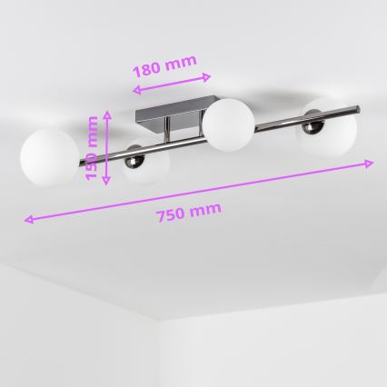 Brilagi - LED Přisazený lustr MILLA 4xG9/3W/230V lesklý chrom/bílá