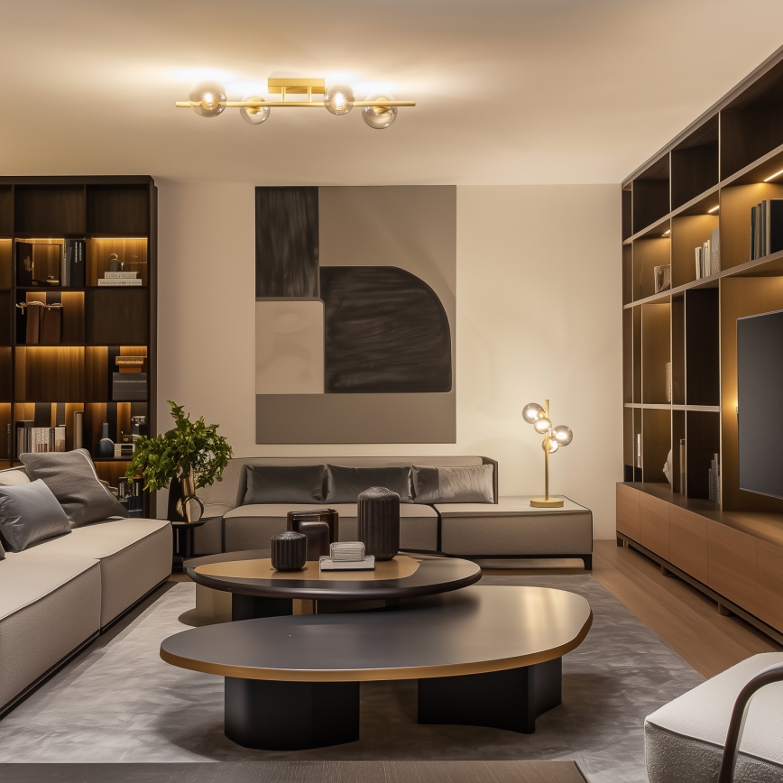 Brilagi - LED Přisazený lustr MILLA 4xG9/3W/230V zlatá/kouřová