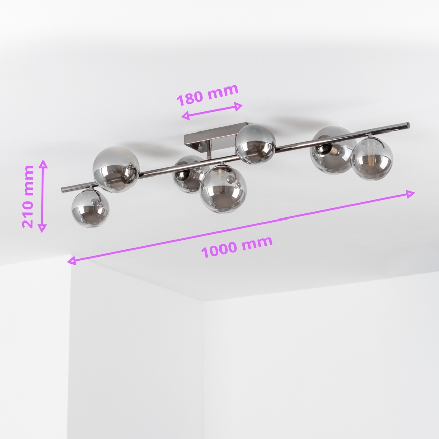 Brilagi - LED Přisazený lustr MILLA 7xG9/3W/230V černý chrom/kouřová