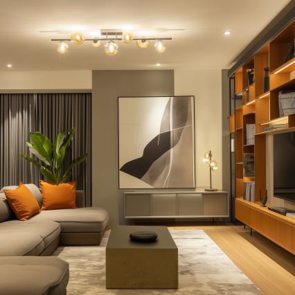 Brilagi - LED Přisazený lustr MILLA 7xG9/3W/230V černý chrom/zlatá