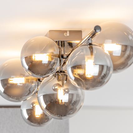 Brilagi - LED Přisazený lustr MILLA 7xG9/3W/230V lesklý chrom/kouřová