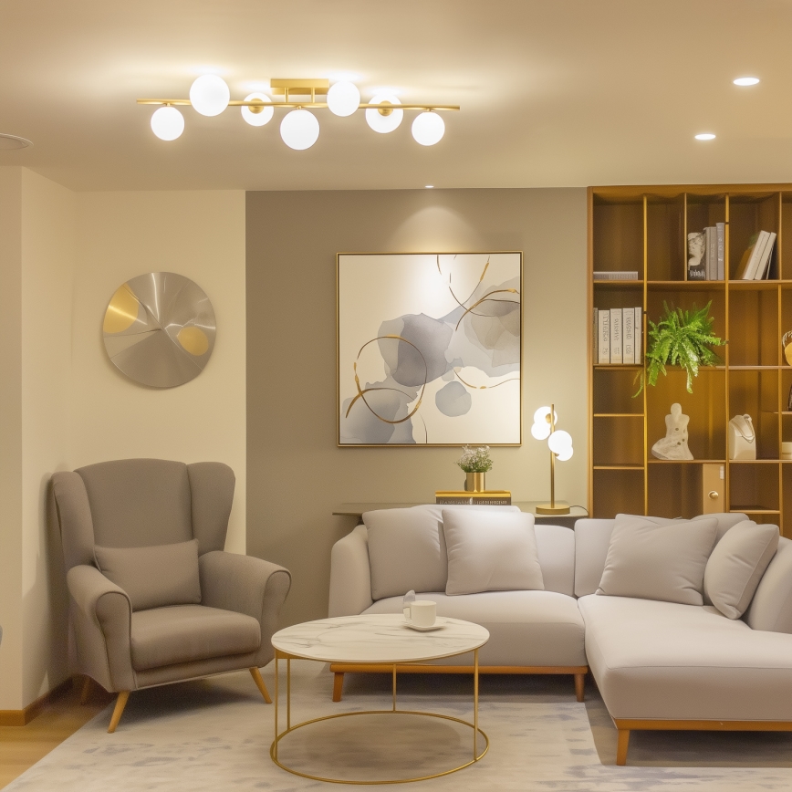 Brilagi - LED Přisazený lustr MILLA 7xG9/3W/230V zlatá/bílá