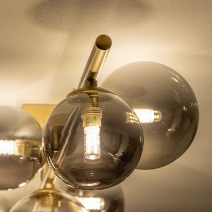 Brilagi - LED Přisazený lustr MILLA 7xG9/3W/230V zlatá/kouřová