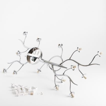 Brilagi - LED Přisazený lustr MISTEL 15xG9/3W/230V černý chrom/kouřová