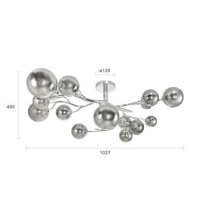 Brilagi - LED Přisazený lustr MISTEL 15xG9/3W/230V lesklý chrom/kouřová