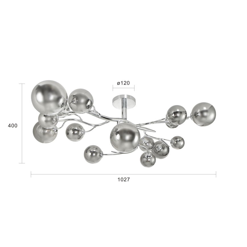 Brilagi - LED Přisazený lustr MISTEL 15xG9/3W/230V lesklý chrom/kouřová