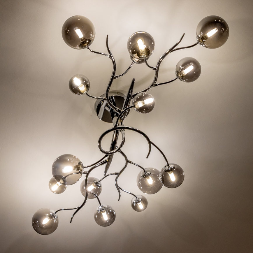 Brilagi - LED Přisazený lustr MISTEL 15xG9/3W/230V lesklý chrom/kouřová