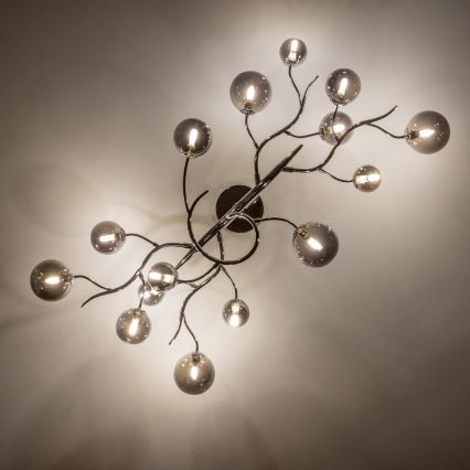 Brilagi - LED Přisazený lustr MISTEL 15xG9/3W/230V lesklý chrom/kouřová