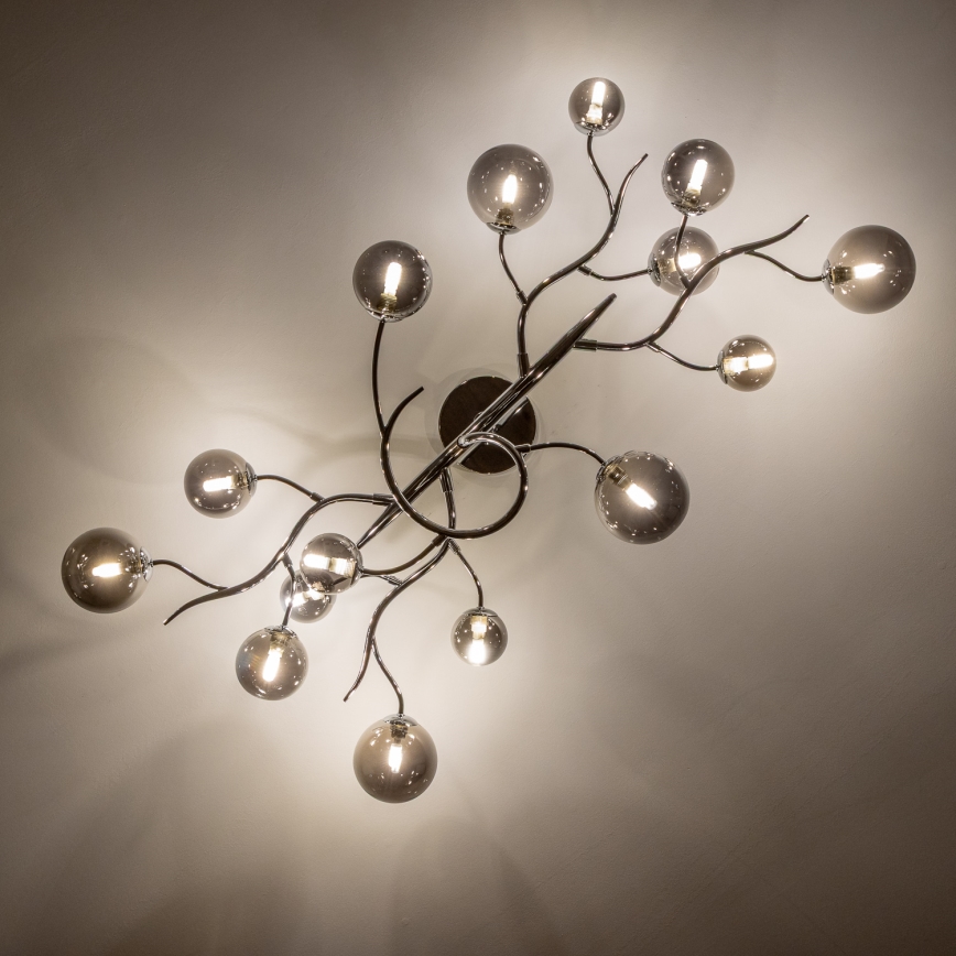 Brilagi - LED Přisazený lustr MISTEL 15xG9/3W/230V lesklý chrom/kouřová