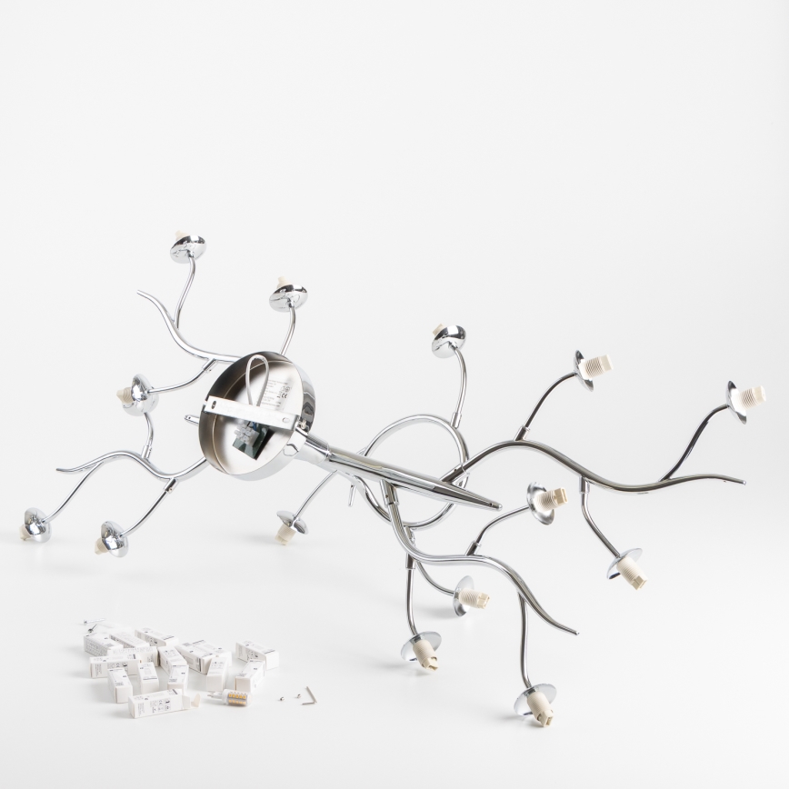 Brilagi - LED Přisazený lustr MISTEL 15xG9/3W/230V lesklý chrom/kouřová