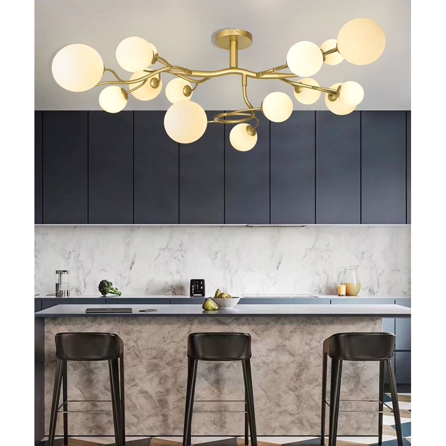 Brilagi - LED Přisazený lustr MISTEL 15xG9/3W/230V zlatá/bílá