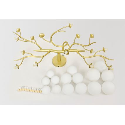 Brilagi - LED Přisazený lustr MISTEL 15xG9/3W/230V zlatá/bílá