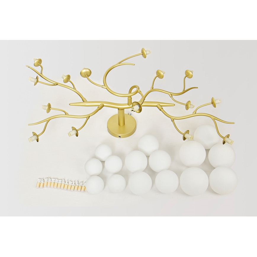 Brilagi - LED Přisazený lustr MISTEL 15xG9/3W/230V zlatá/bílá
