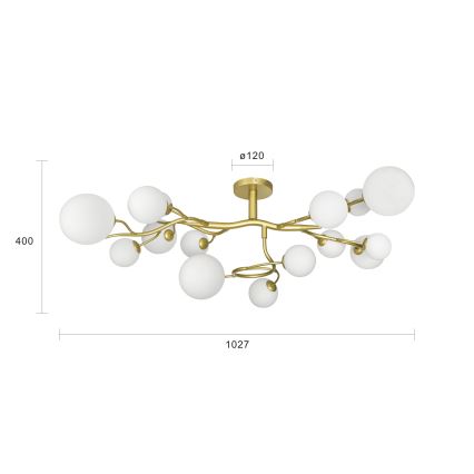 Brilagi - LED Přisazený lustr MISTEL 15xG9/3W/230V zlatá/bílá