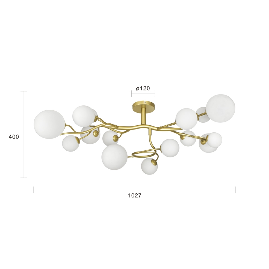 Brilagi - LED Přisazený lustr MISTEL 15xG9/3W/230V zlatá/bílá