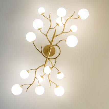 Brilagi - LED Přisazený lustr MISTEL 15xG9/3W/230V zlatá/bílá