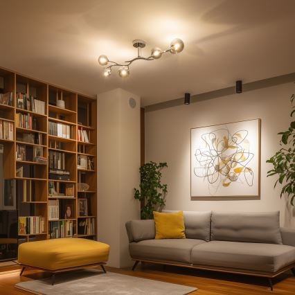 Brilagi - LED Přisazený lustr MISTEL 6xG9/3W/230V černý chrom/kouřová