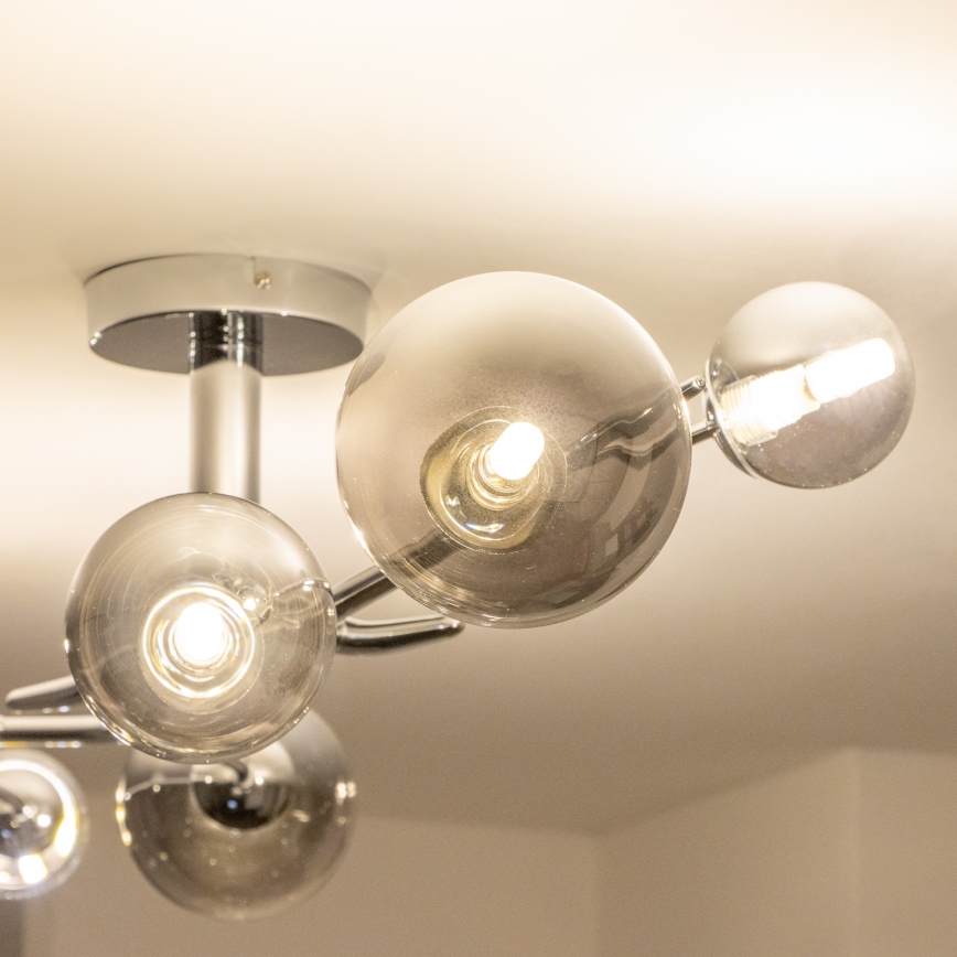 Brilagi - LED Přisazený lustr MISTEL 6xG9/3W/230V černý chrom/kouřová