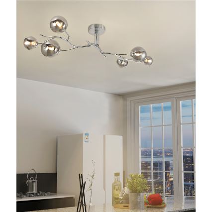 Brilagi - LED Přisazený lustr MISTEL 6xG9/3W/230V lesklý chrom/kouřová