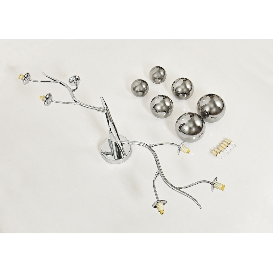 Brilagi - LED Přisazený lustr MISTEL 6xG9/3W/230V lesklý chrom/kouřová