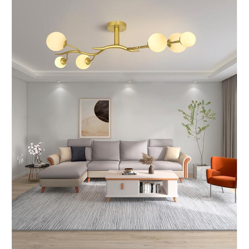 Brilagi - LED Přisazený lustr MISTEL 6xG9/3W/230V zlatá/bílá