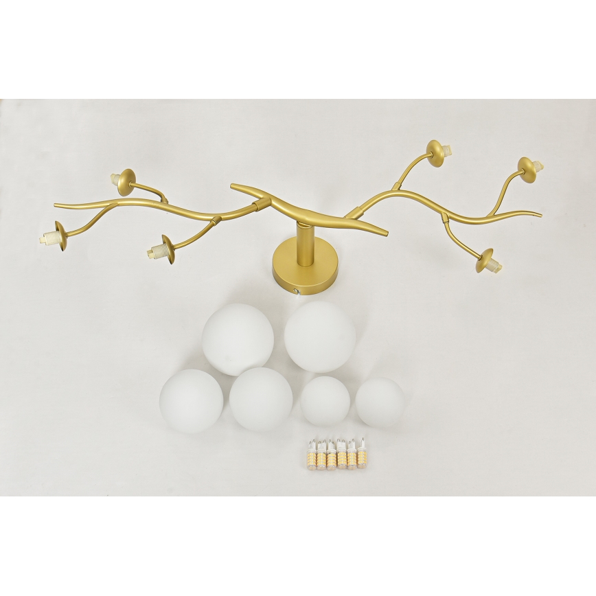 Brilagi - LED Přisazený lustr MISTEL 6xG9/3W/230V zlatá/bílá