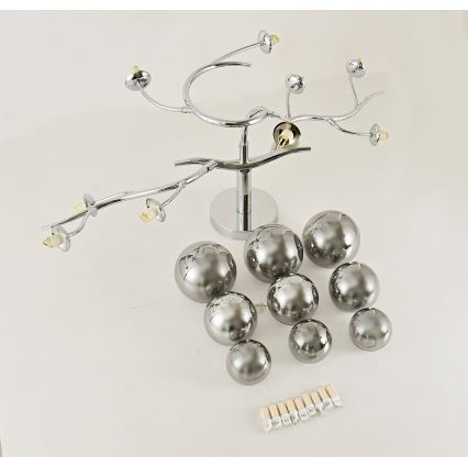 Brilagi - LED Přisazený lustr MISTEL 9xG9/3W/230V černý chrom/kouřová