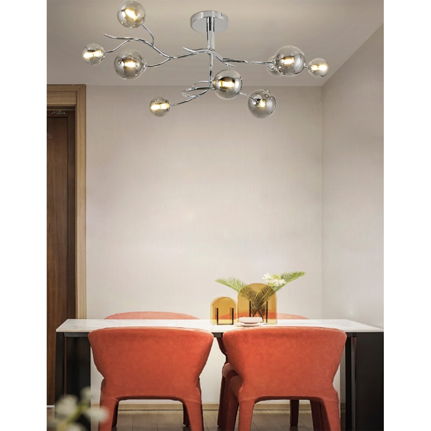 Brilagi - LED Přisazený lustr MISTEL 9xG9/3W/230V lesklý chrom/kouřová