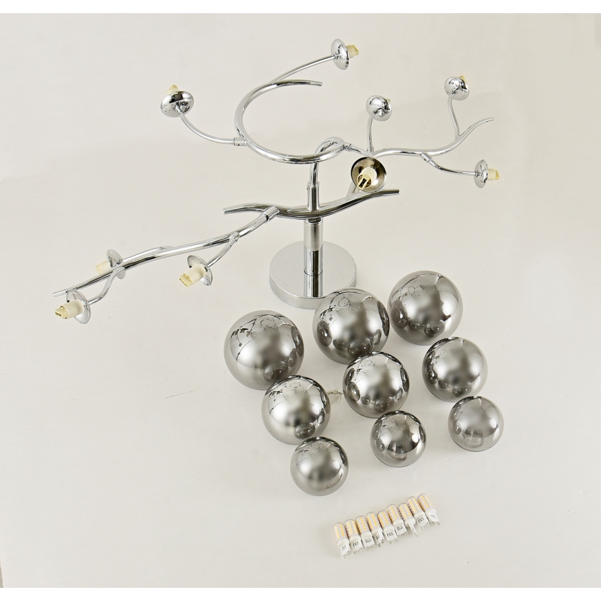 Brilagi - LED Přisazený lustr MISTEL 9xG9/3W/230V lesklý chrom/kouřová