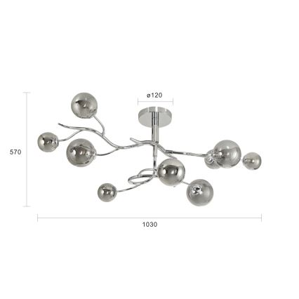 Brilagi - LED Přisazený lustr MISTEL 9xG9/3W/230V lesklý chrom/kouřová