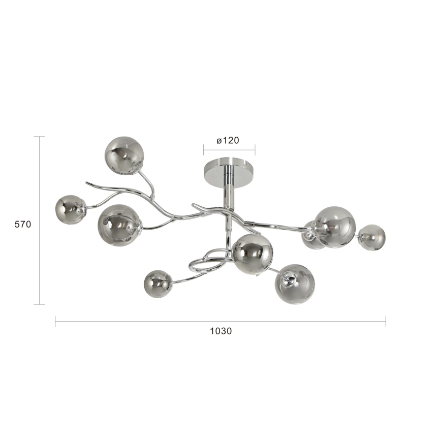 Brilagi - LED Přisazený lustr MISTEL 9xG9/3W/230V lesklý chrom/kouřová
