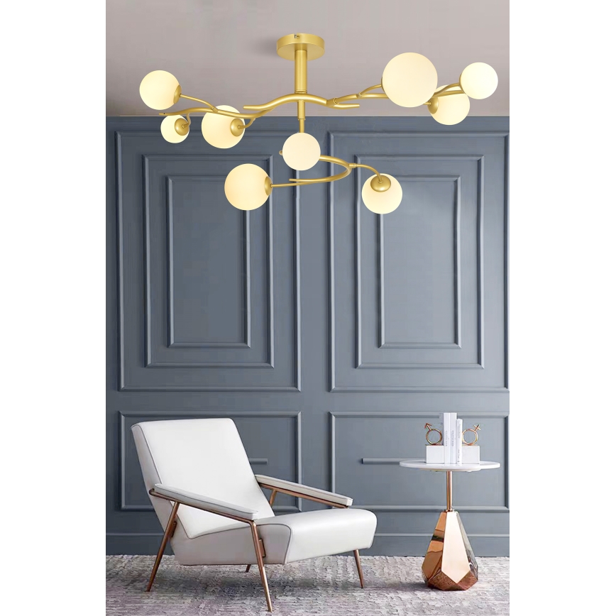 Brilagi - LED Přisazený lustr MISTEL 9xG9/3W/230V zlatá/bílá