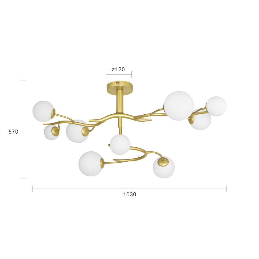 Brilagi - LED Přisazený lustr MISTEL 9xG9/3W/230V zlatá/bílá