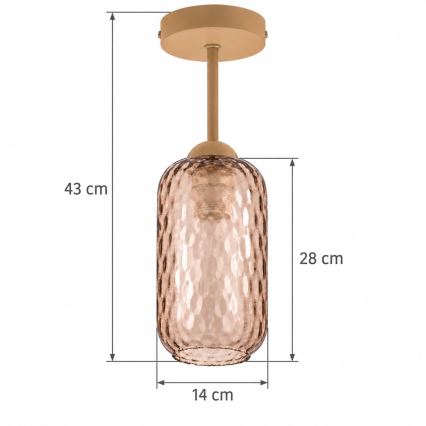 BRILAGI - LED Přisazený lustr RETRO GLASS 1xE27/60W/230V pr. 14 cm béžová/kouřová hnědá
