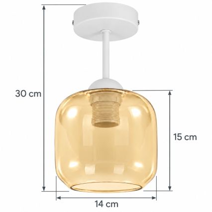 BRILAGI - LED Přisazený lustr RETRO GLASS 1xE27/60W/230V pr. 14 cm bílá/kouřová béžová